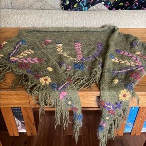 Floral Embroidered Shawl. Beautiful colors and in Great pre-owned condition.
